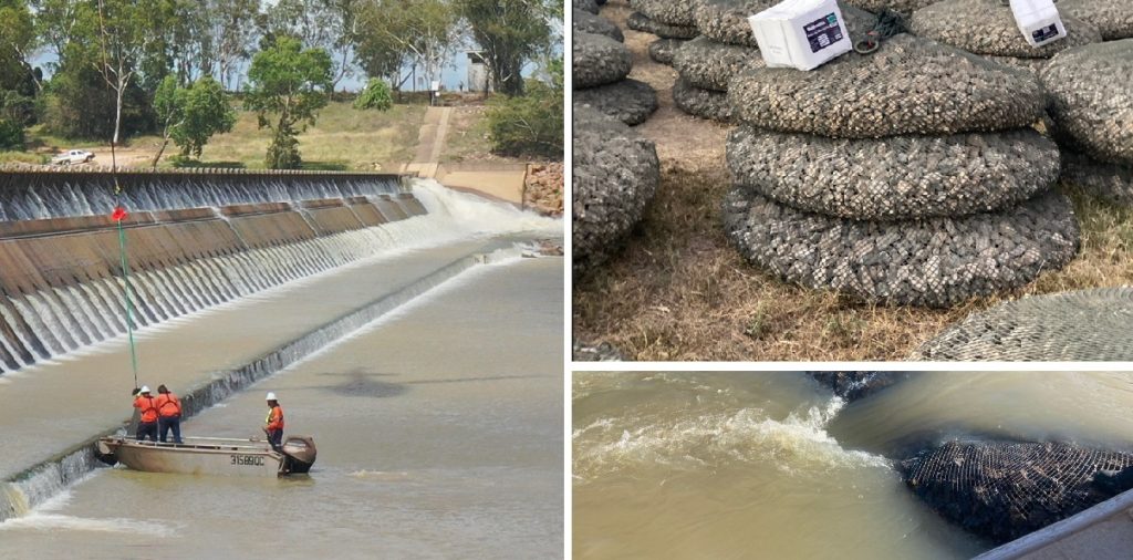 Dam maintenance at Burdekin River