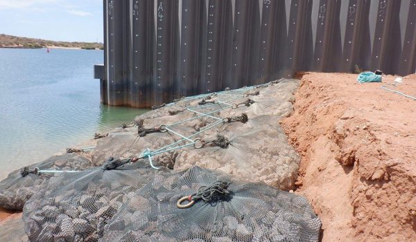 Rock Bags at WA Pilbara Maritime Facility Rebuilds Lost Shoreline