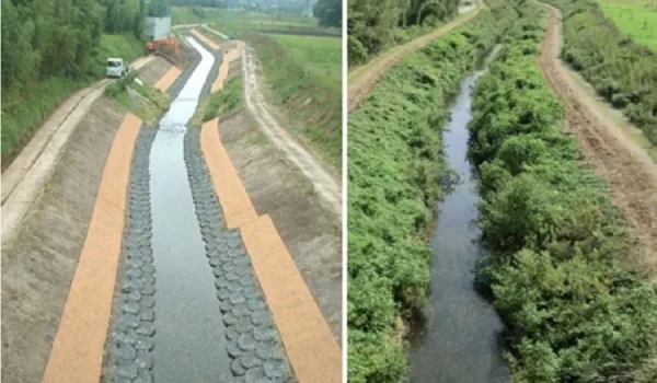 Rock Bags protect drain from scour