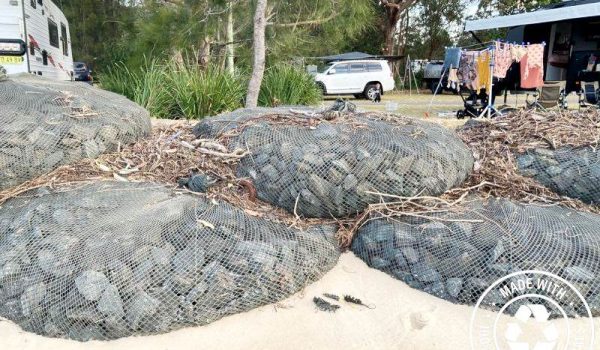 Rock Bags at Bonnie Vale Beach