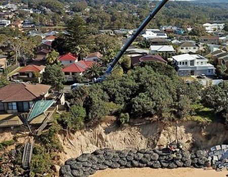 Wamberal Beach erosion protection with Rock Bags