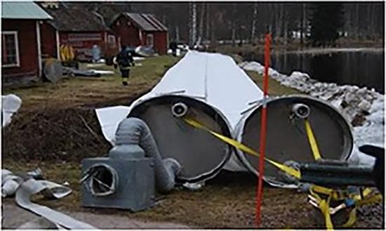 Filling NoFloods tubes with water